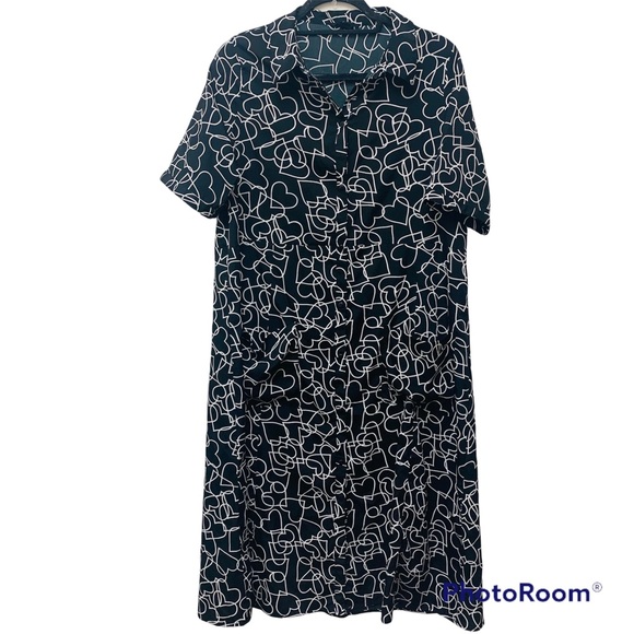 Wednesday’s Girl Heart Print Midi Dress - Picture 2 of 14